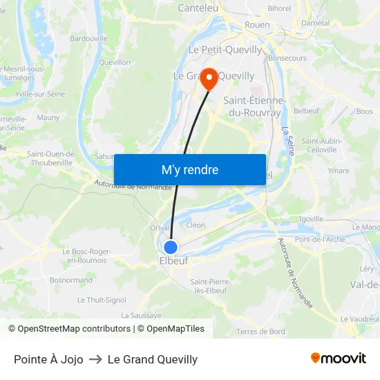 Pointe À Jojo to Le Grand Quevilly map