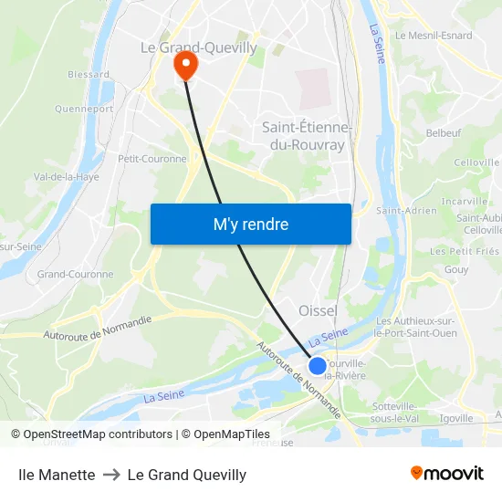 Ile Manette to Le Grand Quevilly map