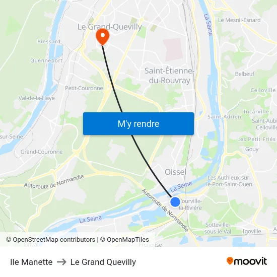 Ile Manette to Le Grand Quevilly map