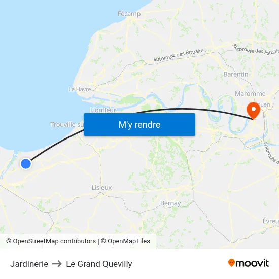 Jardinerie to Le Grand Quevilly map
