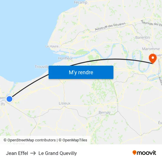 Jean Effel to Le Grand Quevilly map