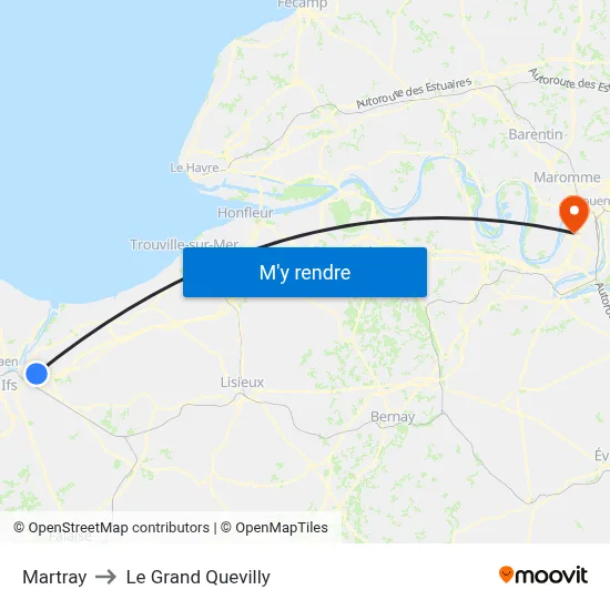 Martray to Le Grand Quevilly map