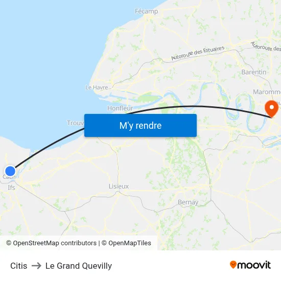 Citis to Le Grand Quevilly map