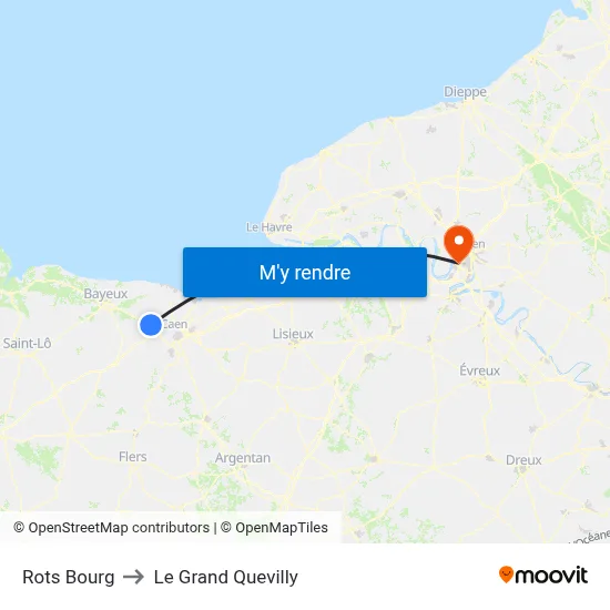 Rots Bourg to Le Grand Quevilly map