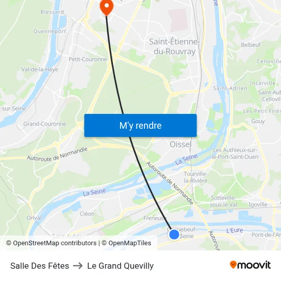 Salle Des Fêtes to Le Grand Quevilly map