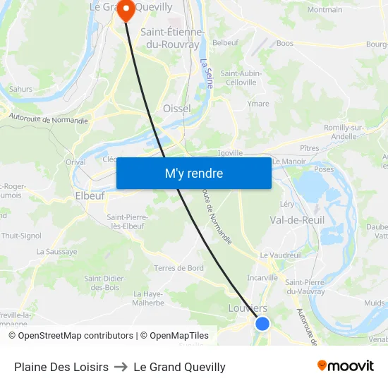 Plaine Des Loisirs to Le Grand Quevilly map