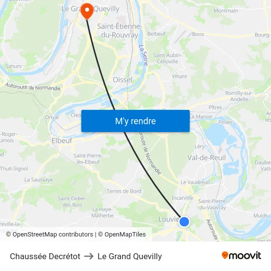 Chaussée Decrétot to Le Grand Quevilly map