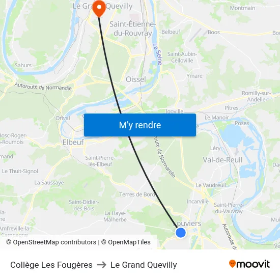 Collège Les Fougères to Le Grand Quevilly map