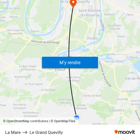 La Mare to Le Grand Quevilly map