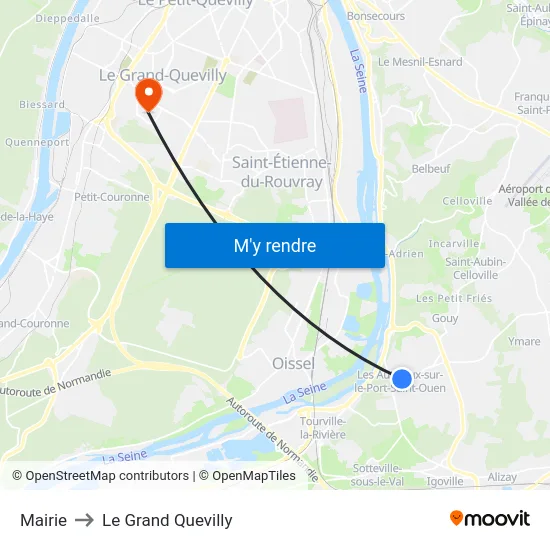 Mairie to Le Grand Quevilly map