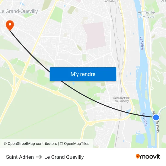 Saint-Adrien to Le Grand Quevilly map