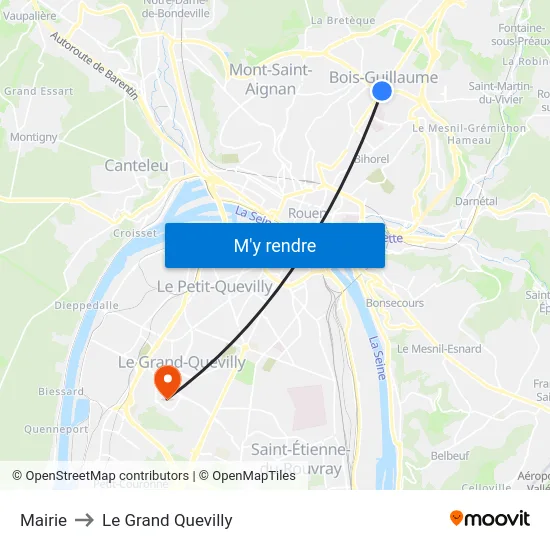 Mairie to Le Grand Quevilly map