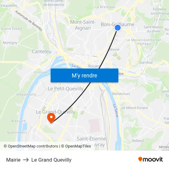 Mairie to Le Grand Quevilly map