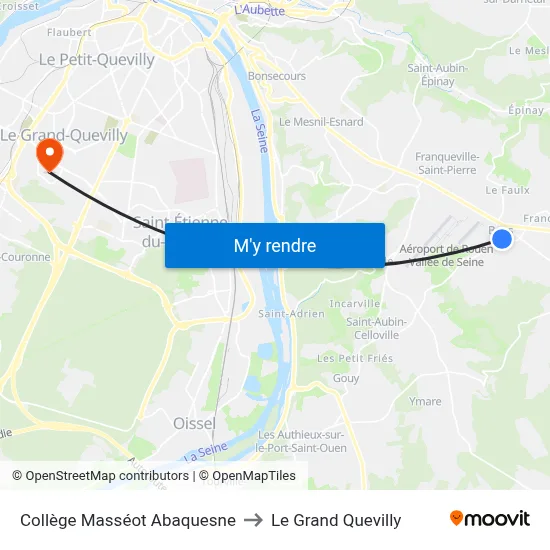 Collège Masséot Abaquesne to Le Grand Quevilly map