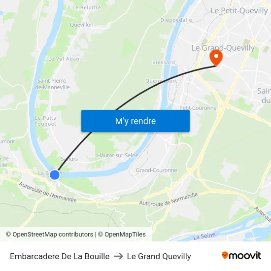 Embarcadere De La Bouille to Le Grand Quevilly map