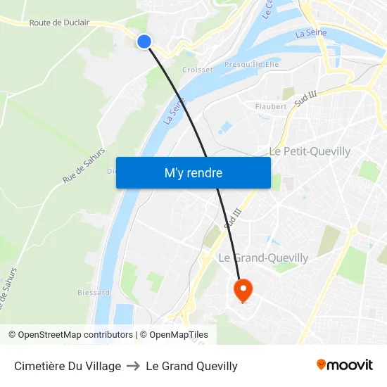 Cimetière Du Village to Le Grand Quevilly map