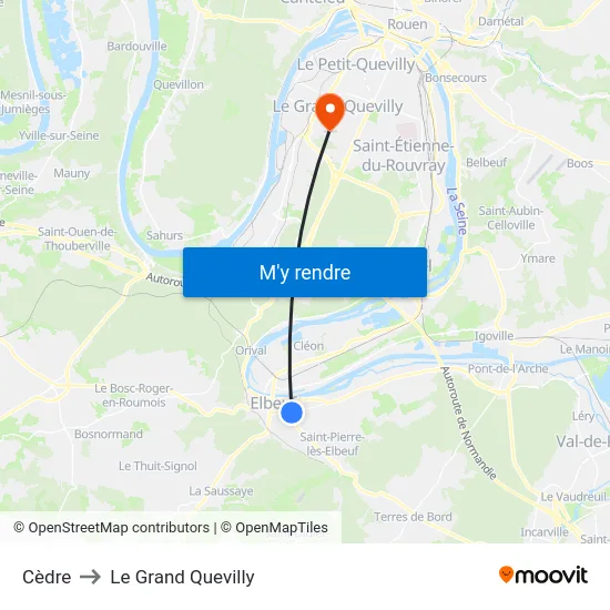 Cèdre to Le Grand Quevilly map