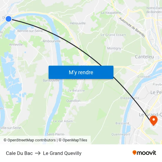 Cale Du Bac to Le Grand Quevilly map