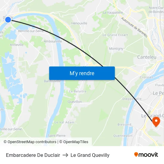 Embarcadere De Duclair to Le Grand Quevilly map