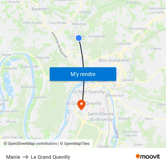 Mairie to Le Grand Quevilly map