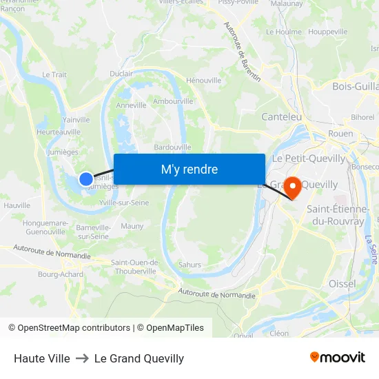 Haute Ville to Le Grand Quevilly map
