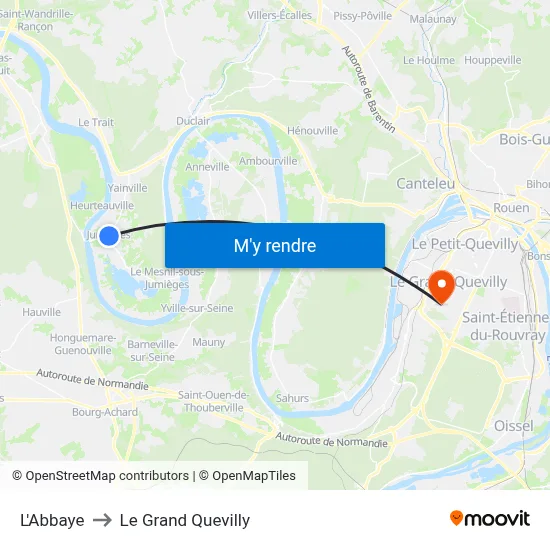 L'Abbaye to Le Grand Quevilly map
