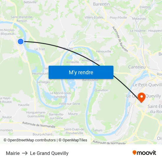 Mairie to Le Grand Quevilly map