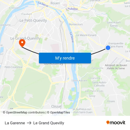 La Garenne to Le Grand Quevilly map