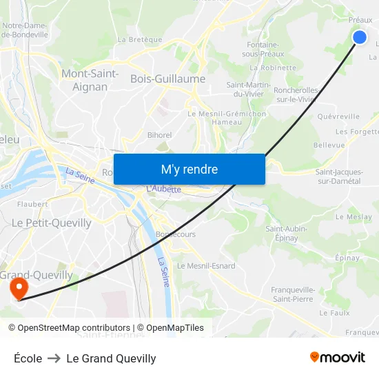 École to Le Grand Quevilly map