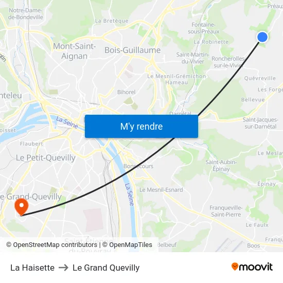 La Haisette to Le Grand Quevilly map
