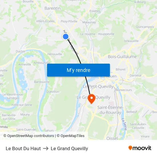 Le Bout Du Haut to Le Grand Quevilly map