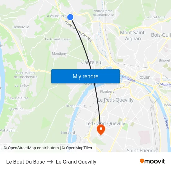 Le Bout Du Bosc to Le Grand Quevilly map