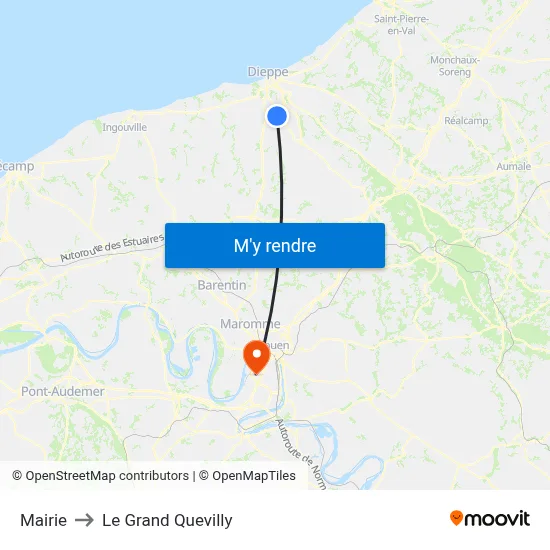 Mairie to Le Grand Quevilly map