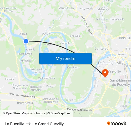 La Bucaille to Le Grand Quevilly map