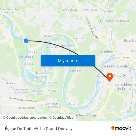 Église Du Trait to Le Grand Quevilly map