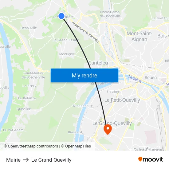 Mairie to Le Grand Quevilly map