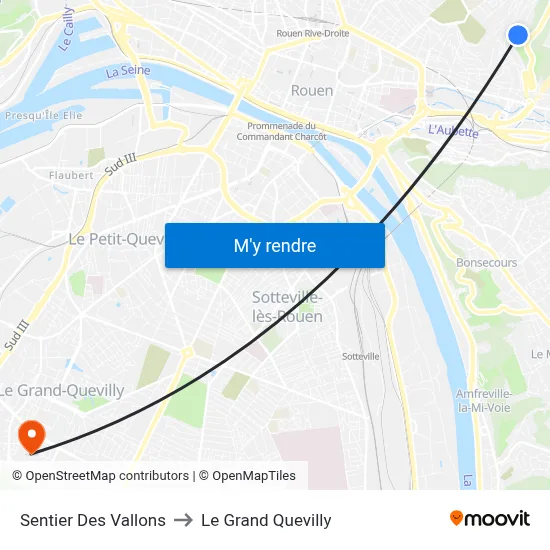 Sentier Des Vallons to Le Grand Quevilly map