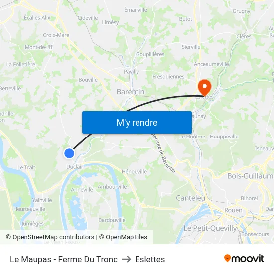 Le Maupas - Ferme Du Tronc to Eslettes map