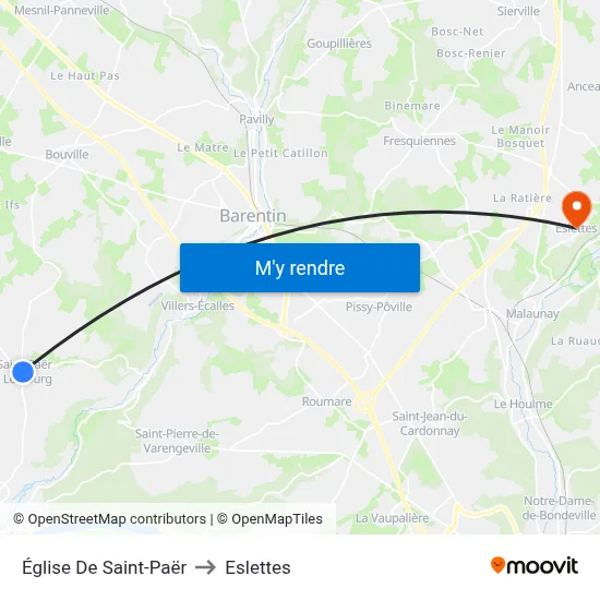 Église De Saint-Paër to Eslettes map