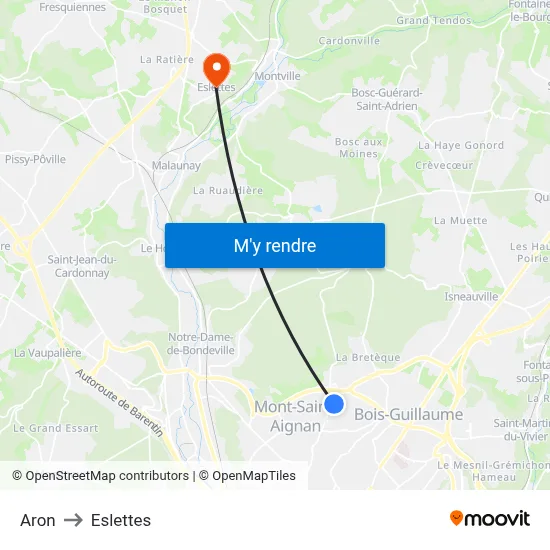 Aron to Eslettes map