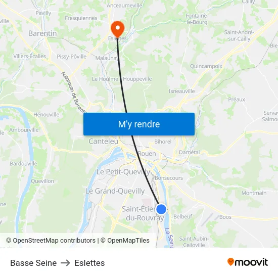 Basse Seine to Eslettes map