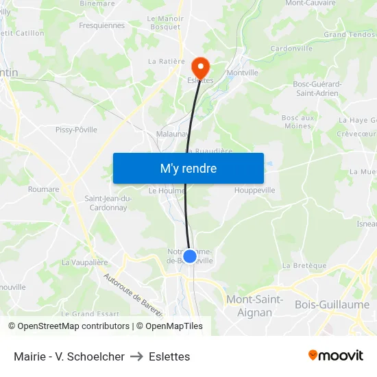 Mairie - V. Schoelcher to Eslettes map