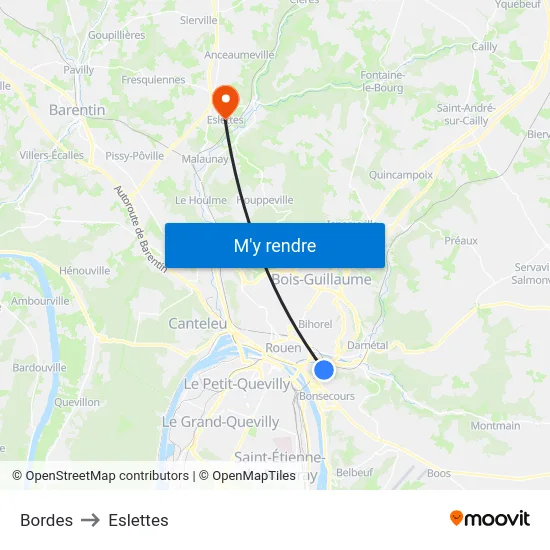 Bordes to Eslettes map