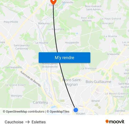 Cauchoise to Eslettes map