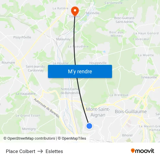 Place Colbert to Eslettes map