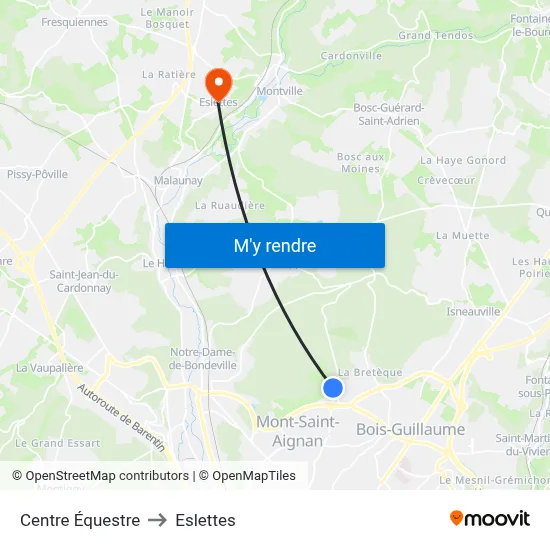 Centre Équestre to Eslettes map