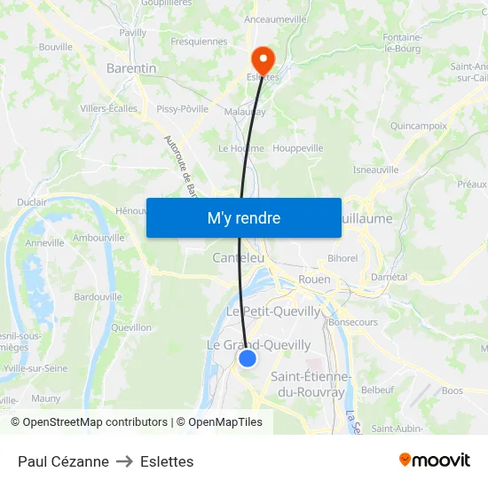 Paul Cézanne to Eslettes map