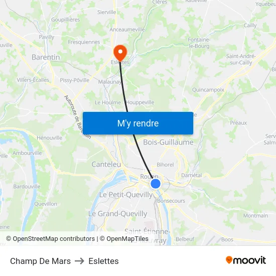 Champ De Mars to Eslettes map