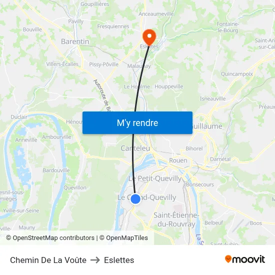 Chemin De La Voûte to Eslettes map