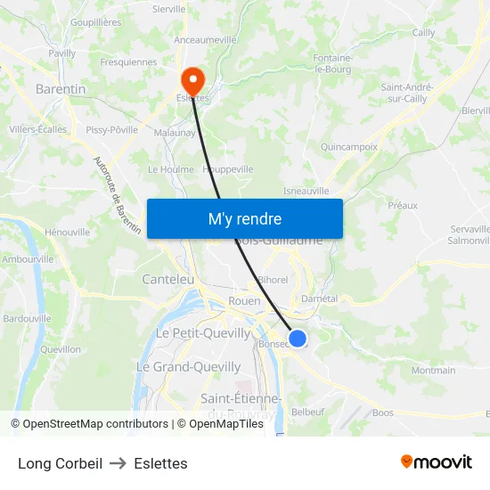 Long Corbeil to Eslettes map